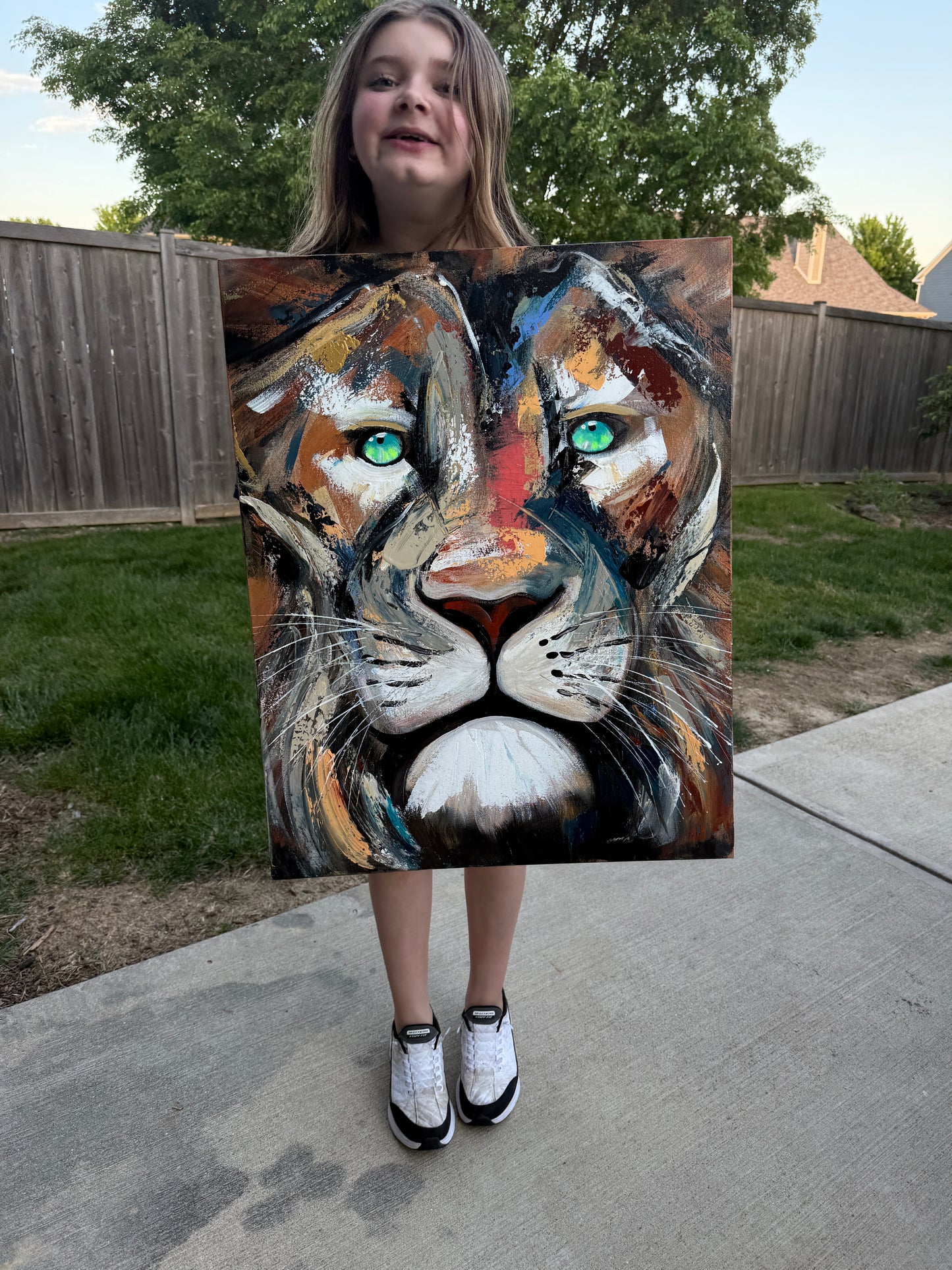 (Practice) Sam Glenn Lion Painting  “Live with Courage” (24x28 Inches)