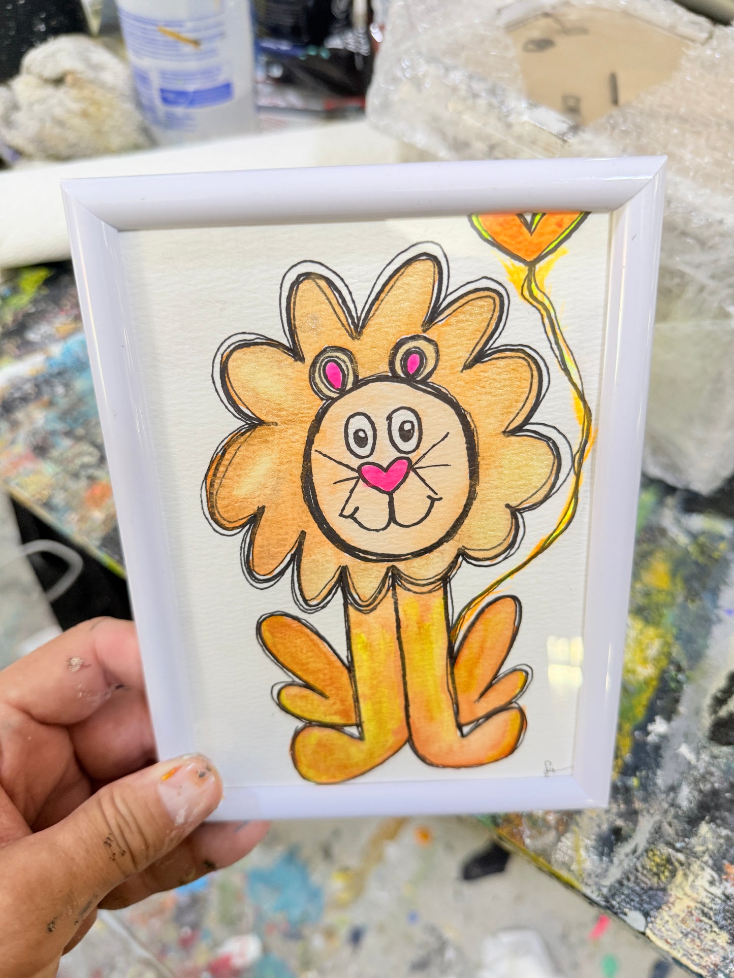 “Be Happy” 5x7 Watercolor Painting (framed) Super Discounted Special