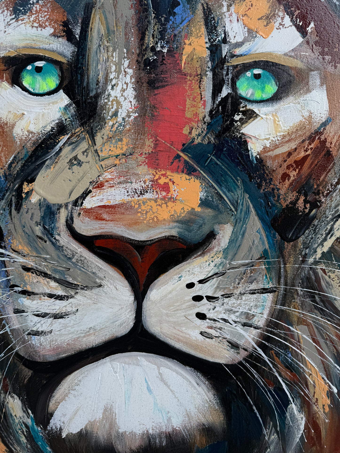 (Practice) Sam Glenn Lion Painting  “Live with Courage” (24x28 Inches)