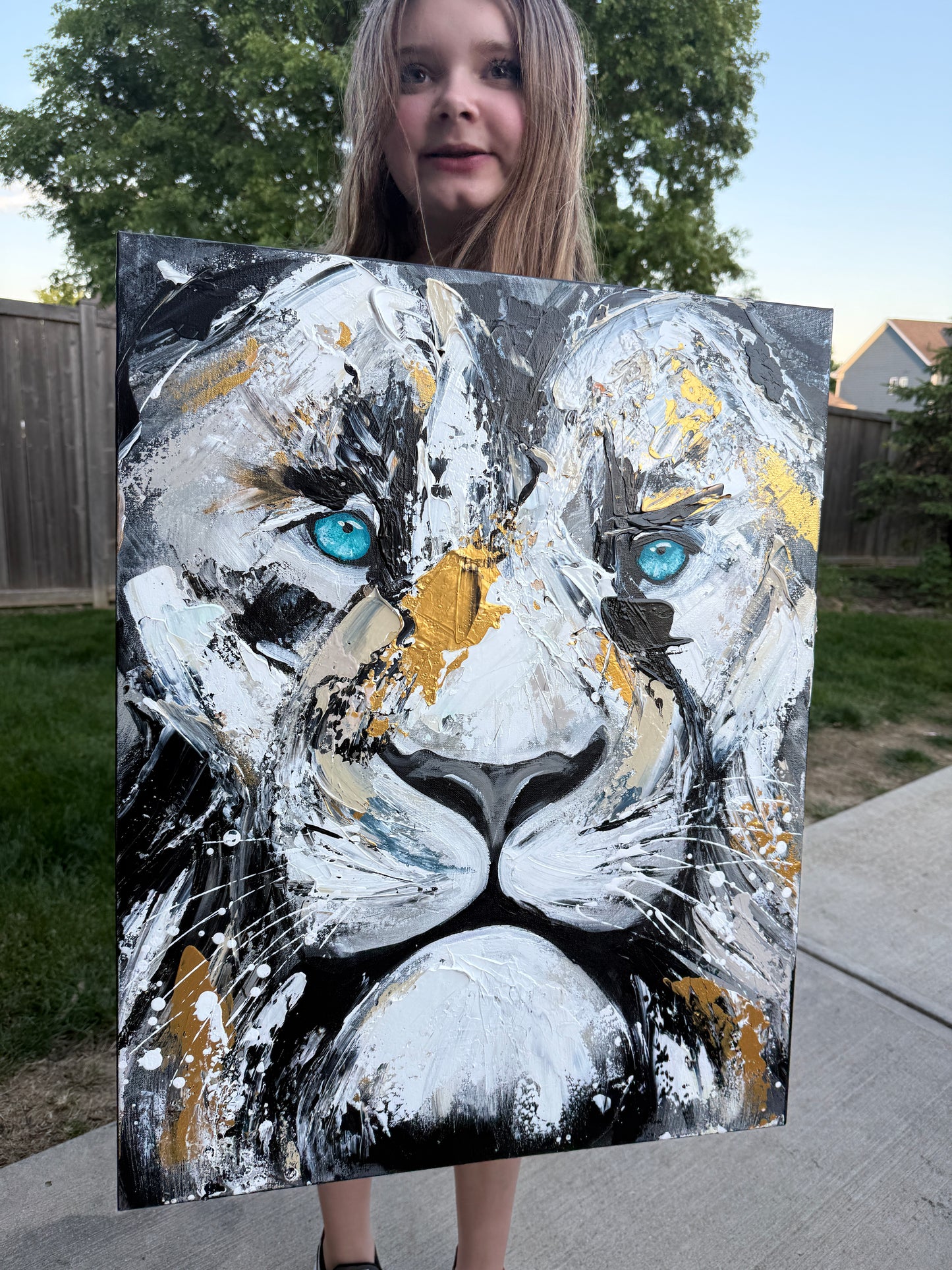 (Practice) Sam Glenn Lion Painting  “Live with Courage” (24x28 inches)