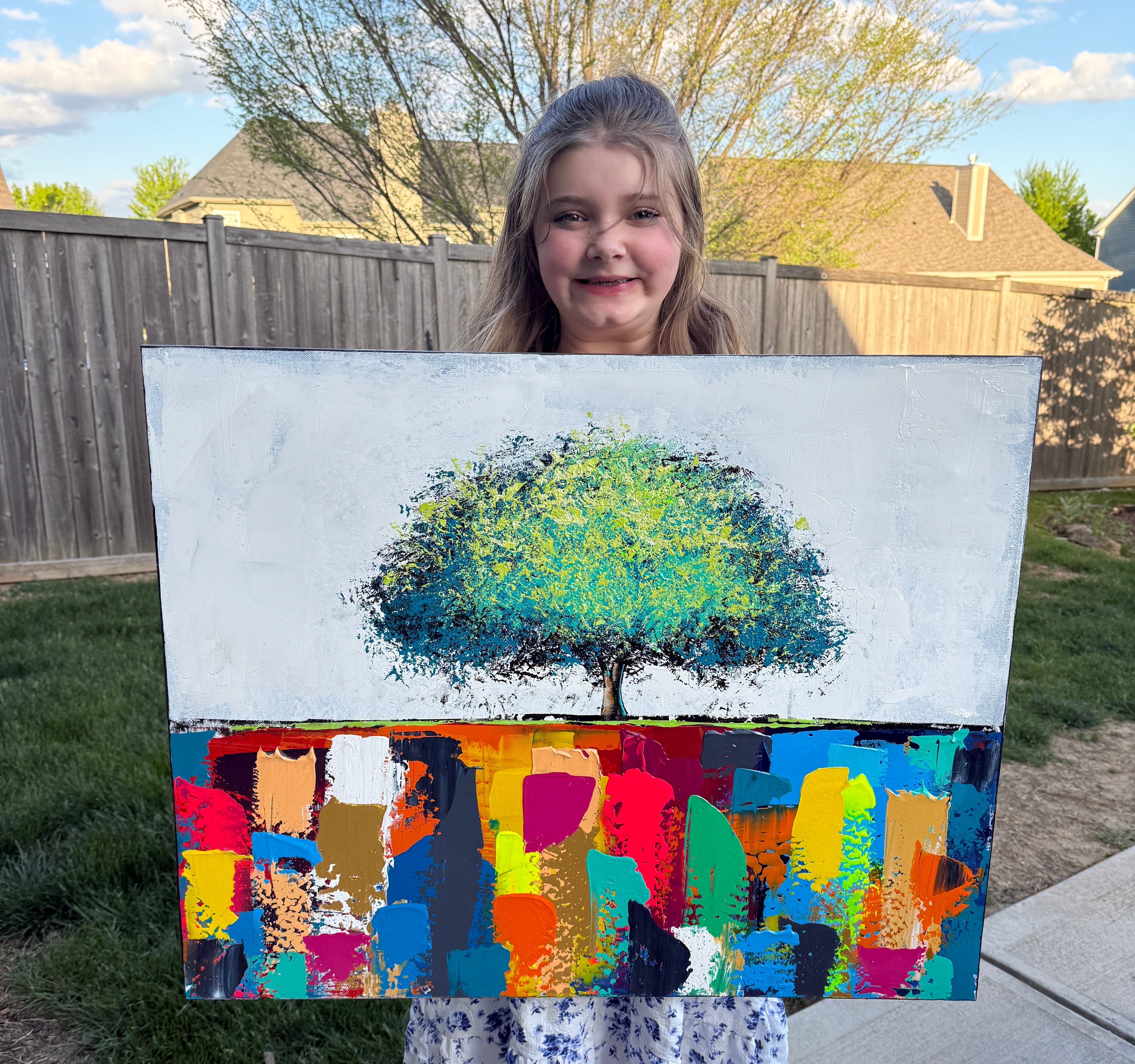 Custom 24x30  “Grow Through What You Go Through” Painting <br>  </br>    Pls Note: Each painting is original and will VARY slightly from the photo shown.