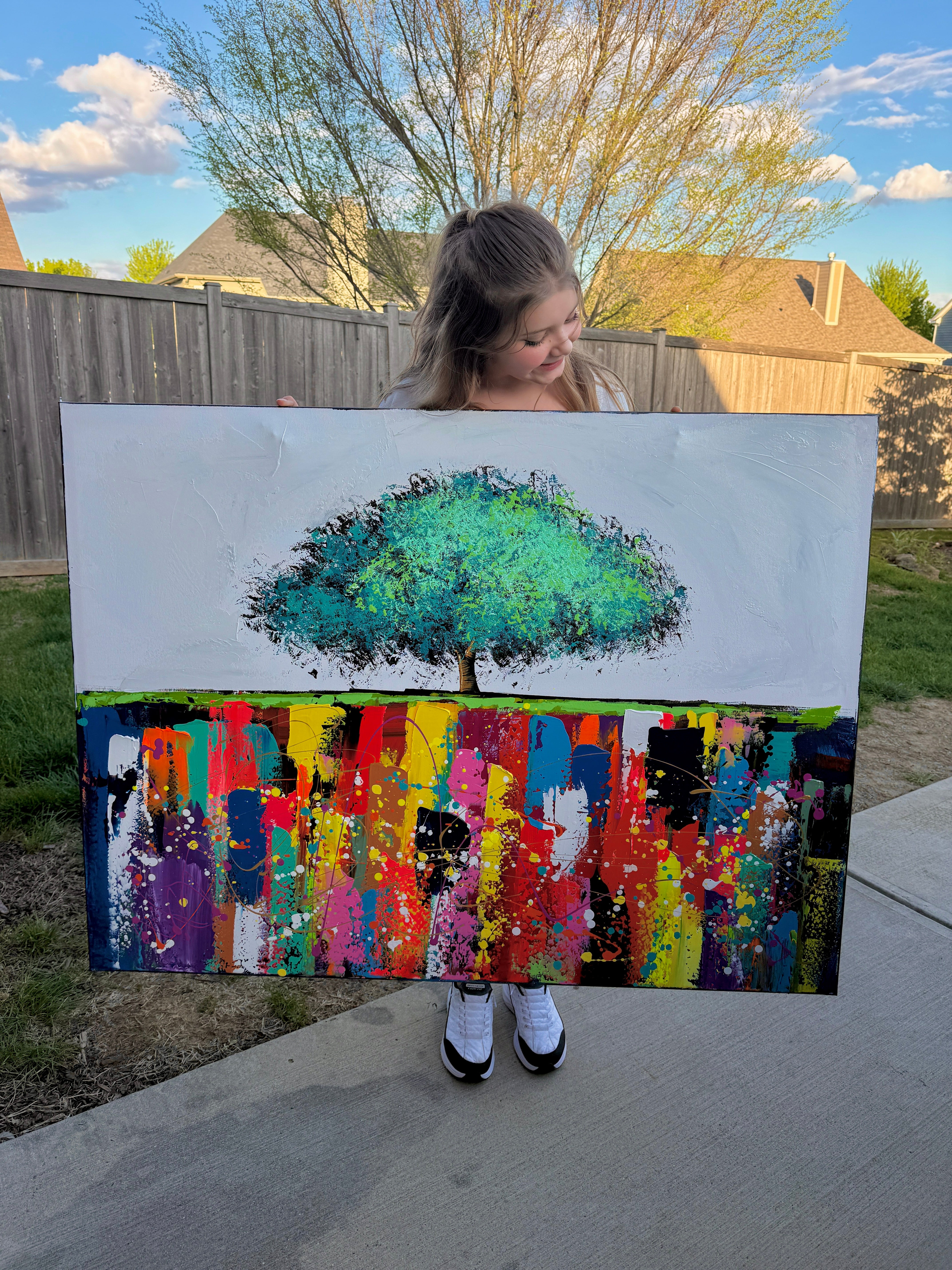 Custom 30x40  “Grow Through What You Go Through” Painting <br>  </br>    Pls Note: Each painting is original and will VARY slightly from the photo shown.