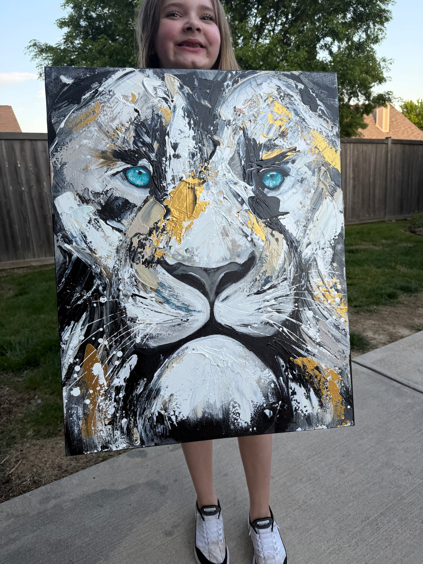 (Practice) Sam Glenn Lion Painting  “Live with Courage” (24x28 inches)