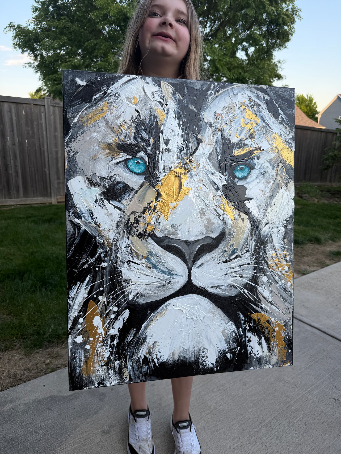 (Practice) Sam Glenn Lion Painting  “Live with Courage” (24x28 inches)