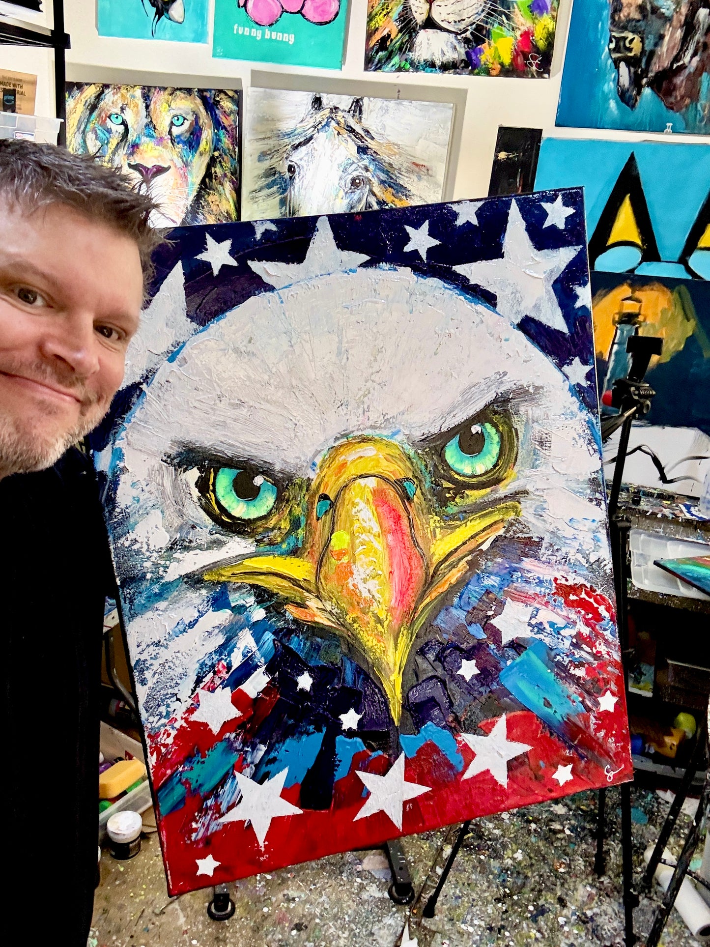 Limited Edition 250th ￼Anniversary Patriotic Eagle Print.  (This is a print, not an original painting.)